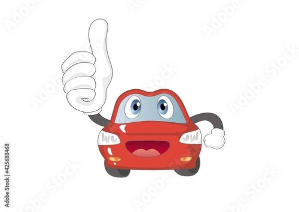 Obraz 擬人化したクルマのイラスト