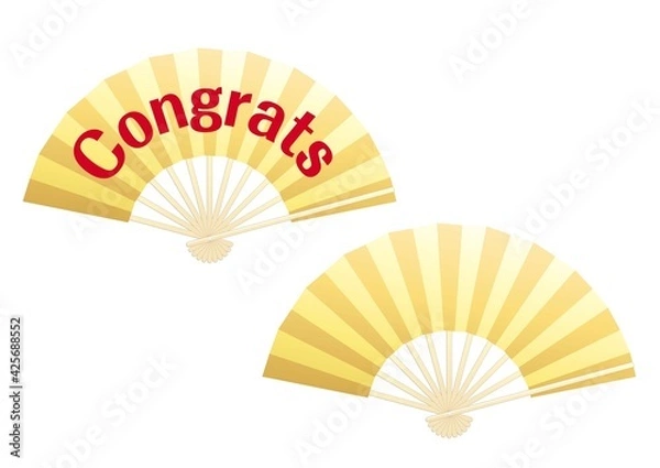 Obraz 金の扇子のイラスト