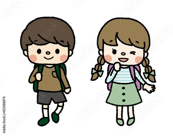 Obraz ランドセルを背負った小学生　③