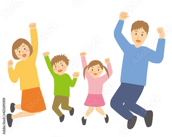 Obraz 家族でジャンプ、チャレンジ