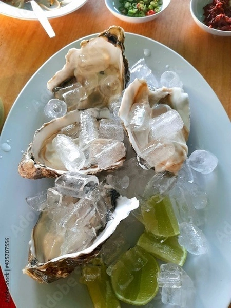 Obraz oysters with lemon