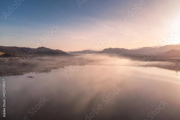 Fototapeta Sunrise at Lac de Codole in Corsica
