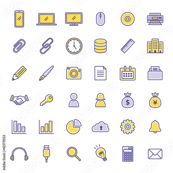 Fototapeta ビジネスのアイコンイラストセット