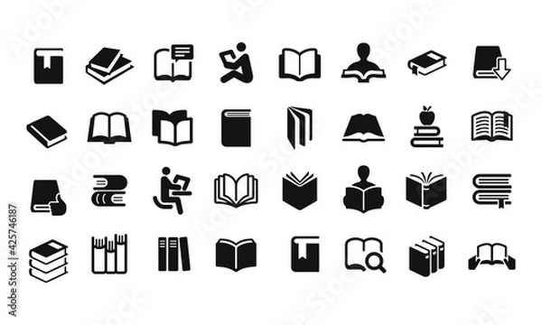 Fototapeta Book Reader Editable Stroke Icons