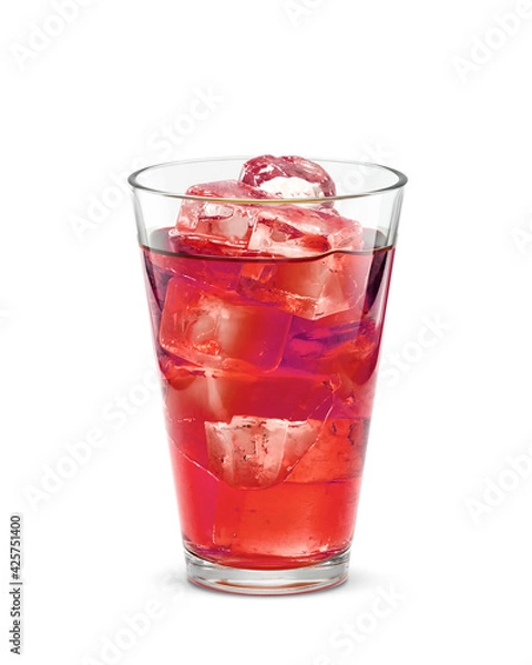 Fototapeta グラス 紫蘇ジュース 飲み物 氷 イラスト リアル 