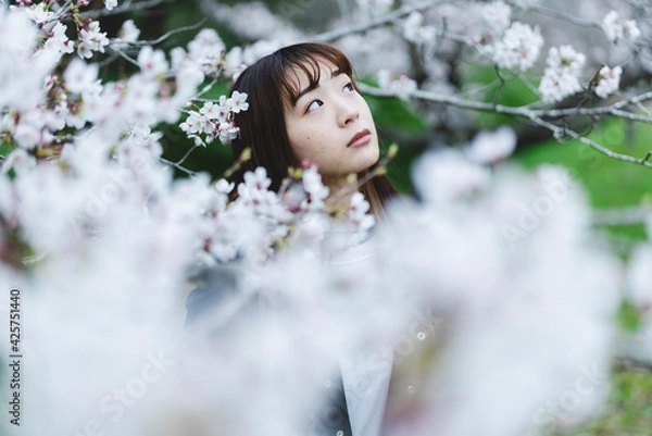 Fototapeta 自然の中の女性