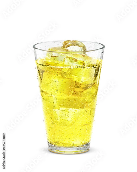Obraz グラス エナジードリンク 飲み物 氷 イラスト リアル 汗