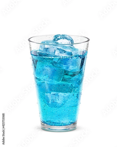 Fototapeta グラス ブルーハワイ 飲み物 氷 イラスト リアル 汗