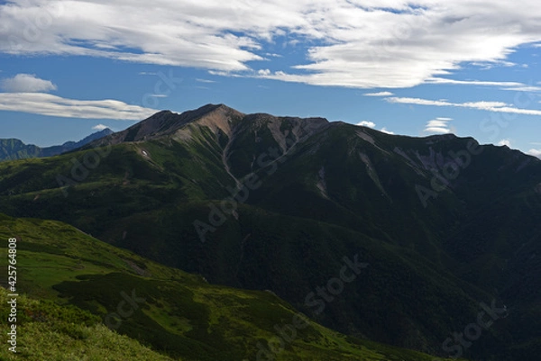 Fototapeta 北ノ俣岳から見た薬師岳