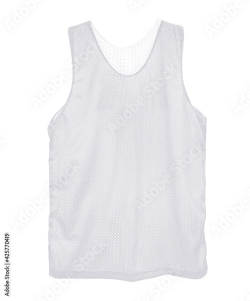 Fototapeta Blank mesh tank top color white front view on white background