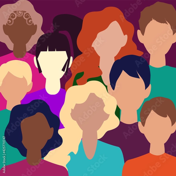 Fototapeta The coronavirus in China has hit all continents. The new coronavirus (2019-nCoV) is no longer dangerous. People took off their medical masks. Life without quarantine concept. Vector graphics.