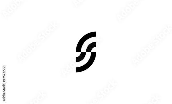 Fototapeta initial S Logo Monogram Design Vector illustration
