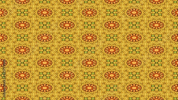 Obraz Bright golden yellow and red geometric pattern