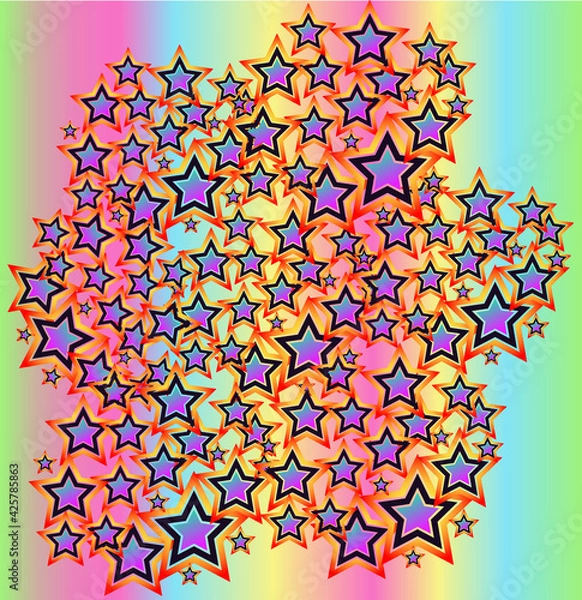 Fototapeta abstract multi color background with starts