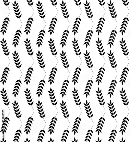 Fototapeta Abstract pattern having white background with leaves