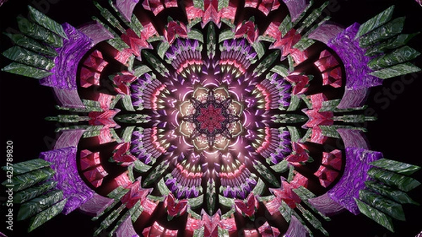 Fototapeta Love 3D psychedelic loop with trippy motion loop new age visual animation for spiritual awakening yoga zen tunnel third eye chakra