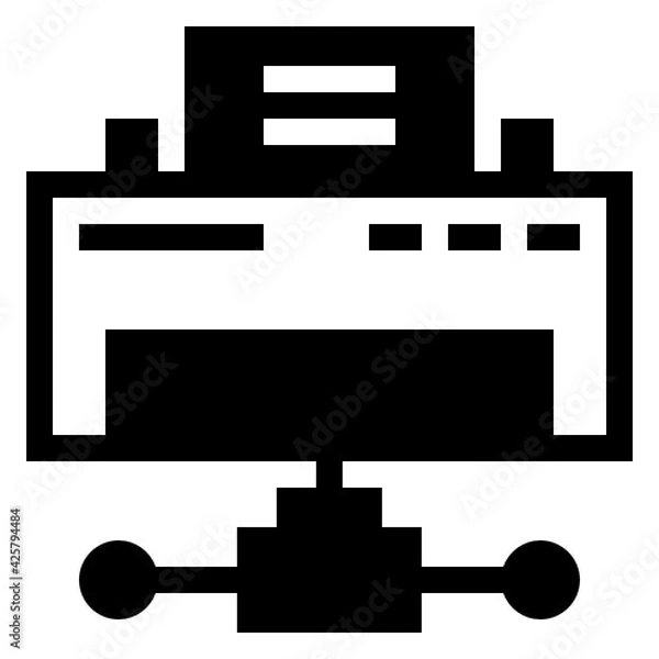 Obraz 
Paper inside machine denoting shared printer linear icon, download premium design

