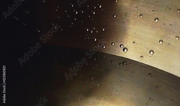 Obraz Water drops close up in a singing bowl