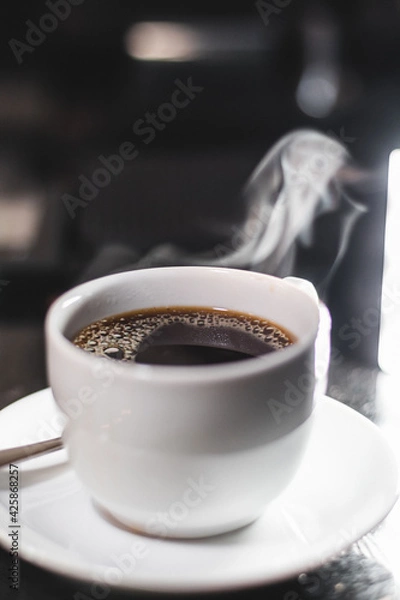 Obraz cup of coffee with steam