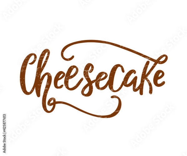 Fototapeta Cheesecake. Ink hand lettering. Modern brush calligraphy. Handwritten phrase. Inspiration graphic design typography element. Cute simple vector sign.
