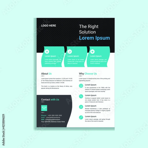 Obraz Clean and Modern Business Flyer Template Design