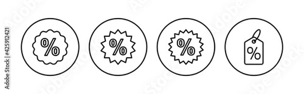 Obraz Discount icon set. Discount tag icon.