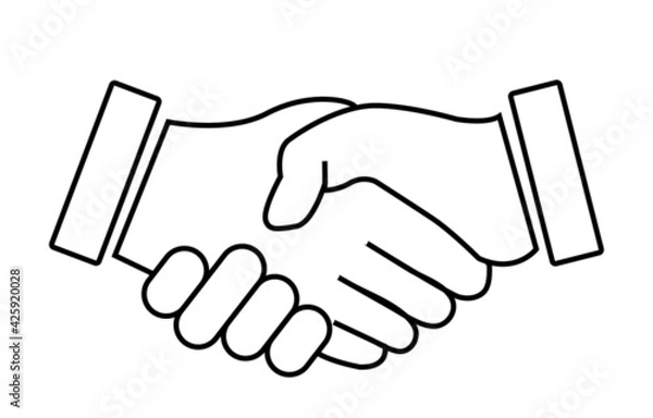Obraz Insert two hands together, shaking hands on a white background.
