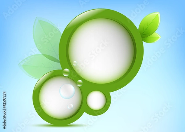 Obraz Abstract green frame with leaves