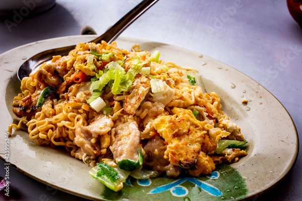 Obraz Famous street food in Kinmen - Fried Instant Noodles.