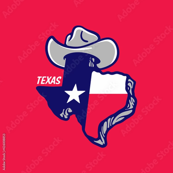 Fototapeta Texas Flag and Hat Vector