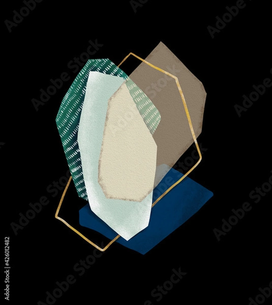 Obraz Creative minimalist hand-painted illustration for wall decoration, postcard cover design or brochure design.