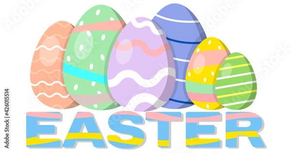 Fototapeta Happy Easter Day. Vector illustration for your design . Vector illustration