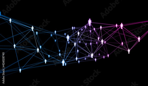 Fototapeta rete, intrecciata, persone, condivisioni, network, tecnologia