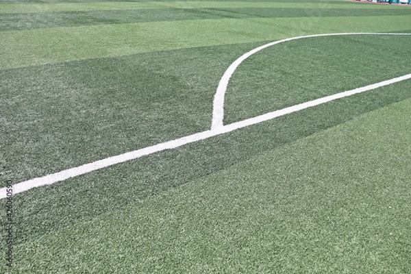 Fototapeta 축구장의 인조잔디와 골대