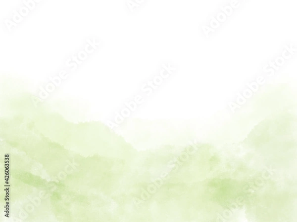Obraz 若草色の水彩画の背景、緑色のグラデーションの壁紙