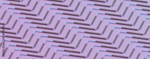 Fototapeta a pattern of pens in 3d isometry. Background for education and school
