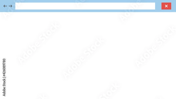 Obraz Browser mockup frame. Design template with browser window for mobile device design. Vector illustration