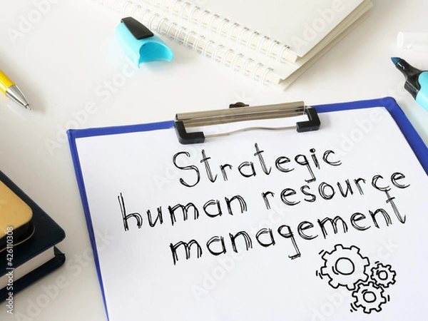 Fototapeta Strategic human resource management is shown on the photo using the text