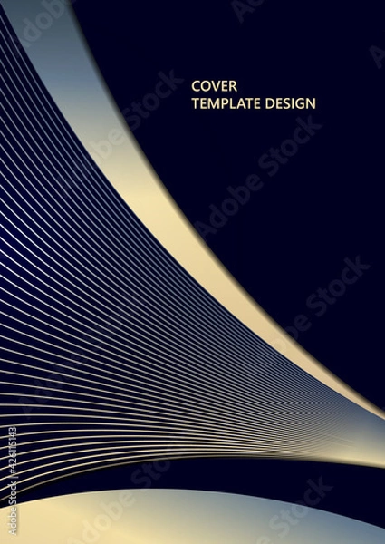 Obraz Minimalistic geometric backgrounds. Trendy gradient colors. Wavy lines. Paper cut effect. Design layout for business presentations, flyers, posters and invitations. Vector