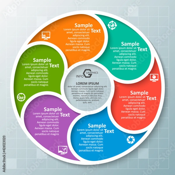 Fototapeta Abstract 3D Paper Infographics. Business template .Vector illustration
