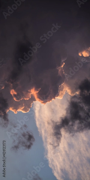 Fototapeta Dramatic Weather Storm Clouds During the Sunset in the sky