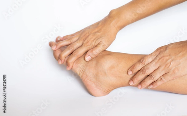 Fototapeta Symptomatic ankles have muscle problems.