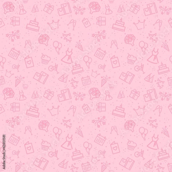 Obraz Seamless birthday pattern