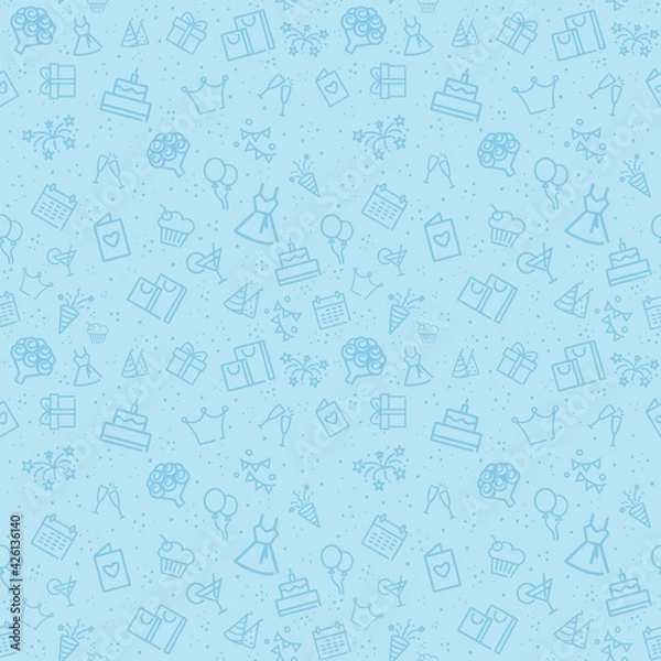 Obraz Seamless birthday pattern blue 