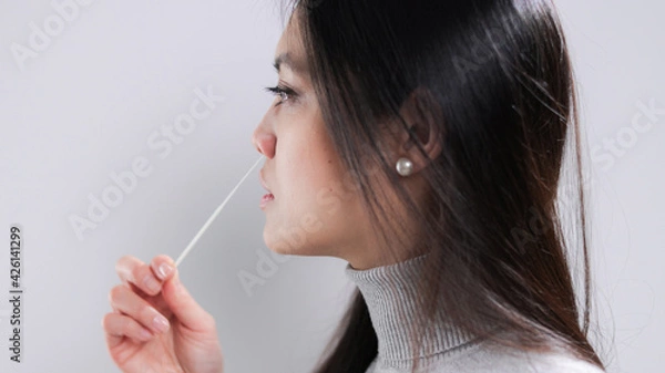 Fototapeta The Corona Antigen Quick Test in use - studio photography