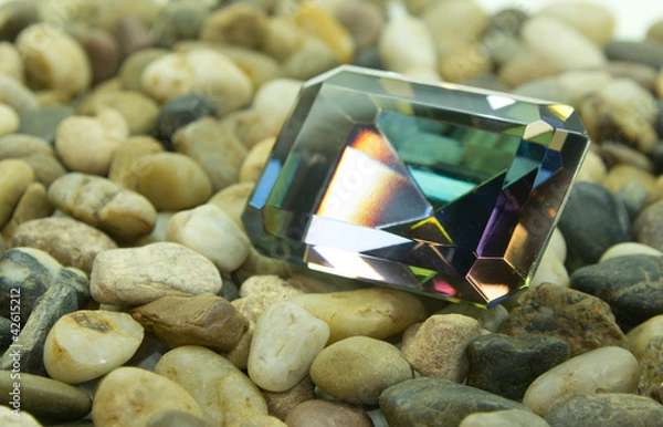 Obraz Emerald Cut Faceted Gemstone