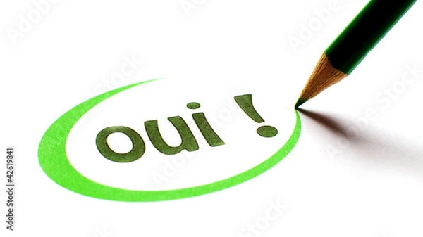 Obraz oui entouré de vert écriture crayon
