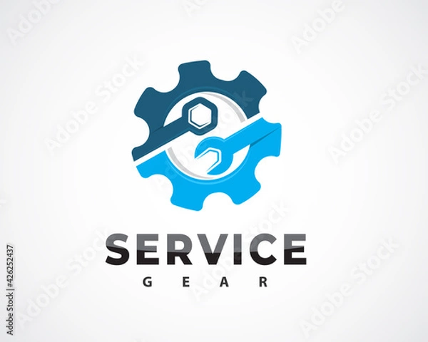 Obraz auto service gear machine logo symbol design illustration