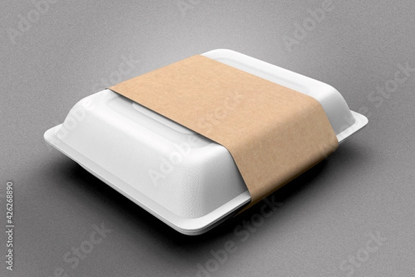 Obraz Plastic food box packaging mockup design