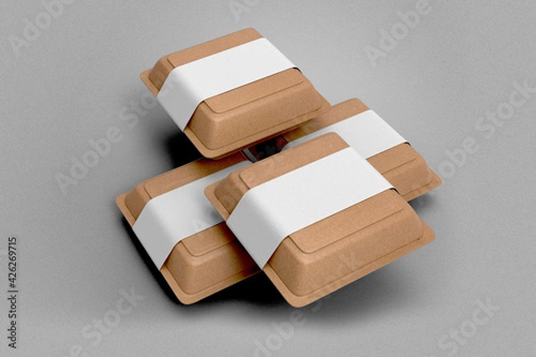 Obraz Fast food delivery container packaging mockup